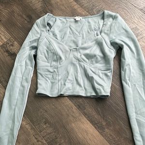 Blue crop top cute for winter